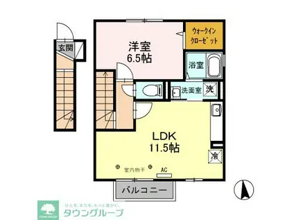 パークハイツ(1LDK/2階)の間取り写真