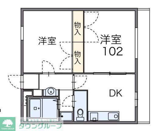 レオパレスBUNGA RAYA DUA(2DK/2階)の間取り写真
