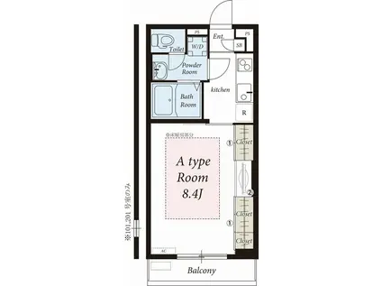 リブリ・ゆうやII(1K/2階)の間取り写真