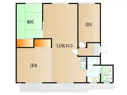 久寿ビル(3LDK/3階)の間取り写真