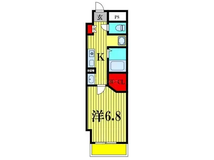 タウンコートサカエ(1K/3階)の間取り写真
