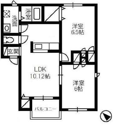 サンベルジュ(2LDK/2階)の間取り写真