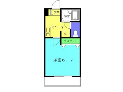 ロンドモンターニュ(1K/1階)の間取り写真