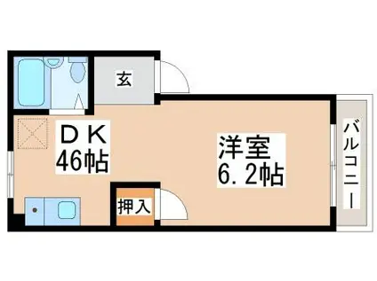 MJハイツ塩屋(1DK/3階)の間取り写真