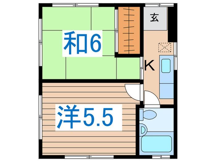 沢田様方(2K/2階)の間取り写真
