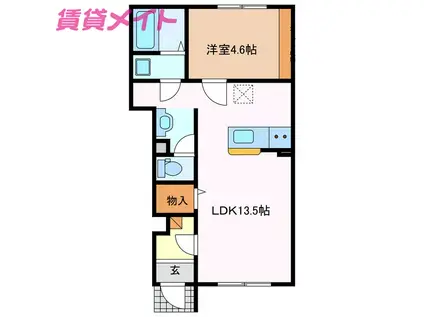 四日市市小杉町アパート(1LDK/1階)の間取り写真