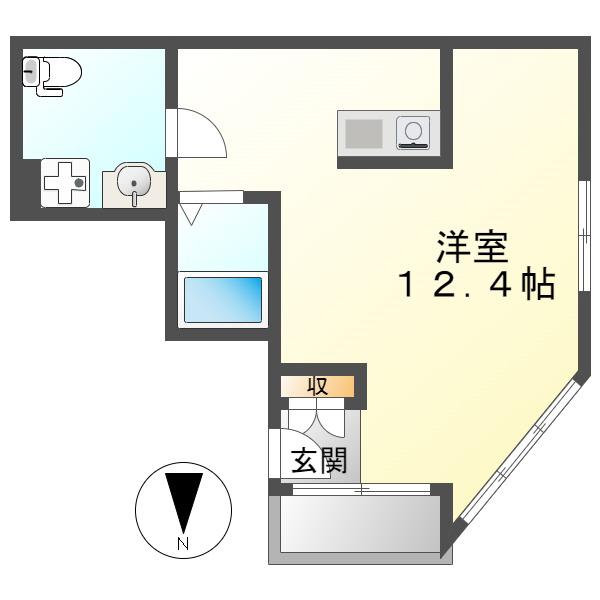 KAKOビル(ワンルーム/6階)の間取り写真