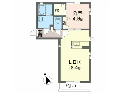 シャーメゾン弐丈(1LDK/2階)の間取り写真