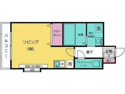 レイヴェルV(ワンルーム/4階)の間取り写真