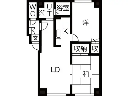メルハープ南郷(2LDK/2階)の間取り写真