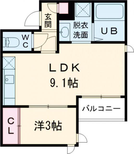 REGALESTラフィエ(1LDK/3階)の間取り写真