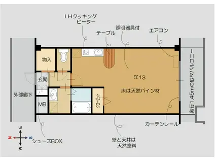 JR舞鶴線 東舞鶴駅 徒歩10分 3階建 築24年(ワンルーム/1階)の間取り写真