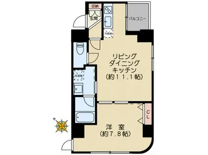 グランデュオ小石川(1LDK/2階)の間取り写真