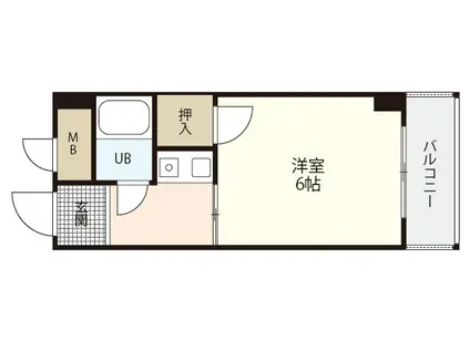 コーポトガワ(1K/3階)の間取り写真