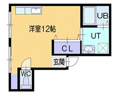 ラピスコート入船(ワンルーム/2階)の間取り写真