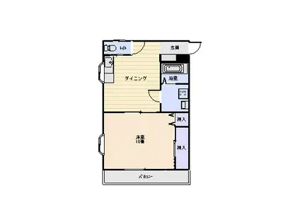 エンゼルハイツ上人(1DK/1階)の間取り写真