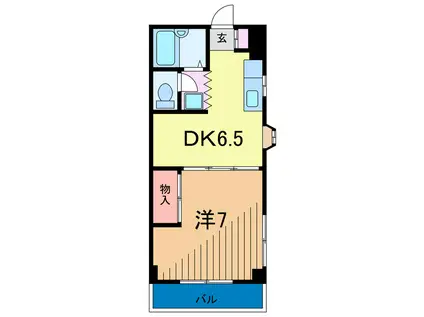 ハートフルミヤチ(1DK/2階)の間取り写真