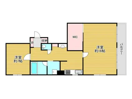 セレッソコート南船場(2K/2階)の間取り写真