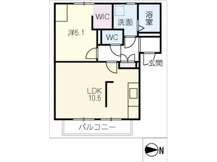 プレジオA(1LDK/2階)の間取り写真