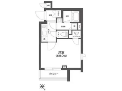 GRAN PASEO 四谷若葉 グランパセオ 四谷若葉(1K/1階)の間取り写真