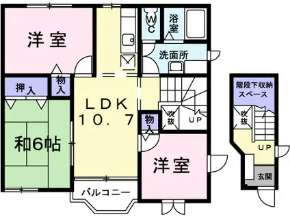 コーポ中谷戸III(3LDK/2階)の間取り写真