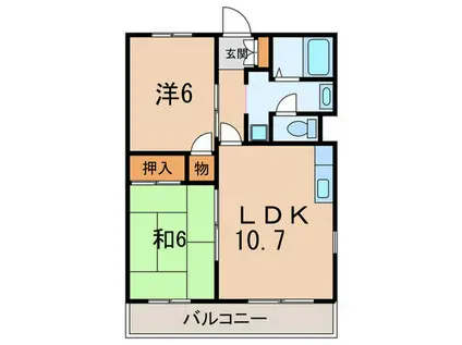 グリーン桃山B棟(2LDK/2階)の間取り写真