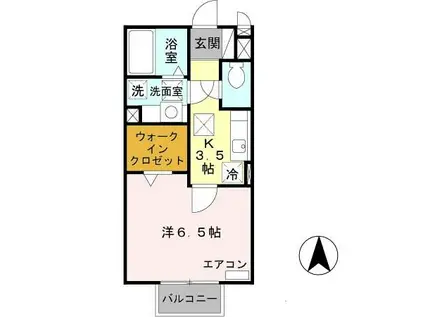 リーフグリーン(1K/1階)の間取り写真