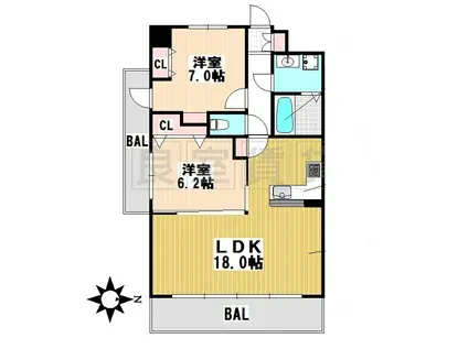 ALBA GRANDE 千種(2LDK/8階)の間取り写真