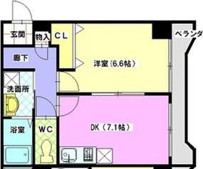 ユタカマンション(1DK/1階)の間取り写真