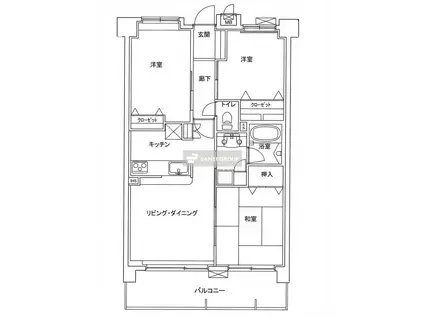 ベルメゾン元加治ヒルズ(3LDK/2階)の間取り写真