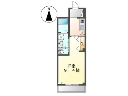 シルビア小田原(1K/2階)の間取り写真