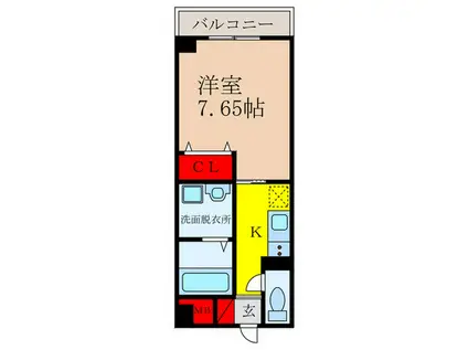 パリオ荘園(1K/2階)の間取り写真