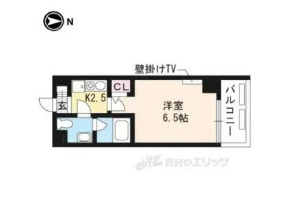 エリッツ四条烏丸ビル(1K/6階)の間取り写真