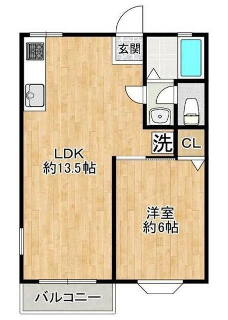 ピュアハウス(1LDK/1階)の間取り写真