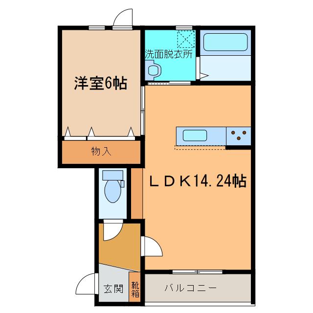 グランビスタ(1LDK/3階)の間取り写真