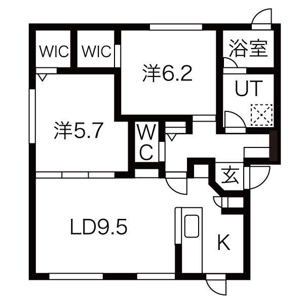MAISON FRAGRANCE(2LDK/1階)の間取り写真