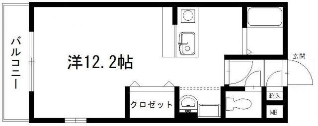 アポロミレニア(ワンルーム/1階)の間取り写真