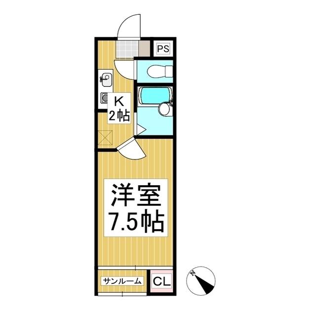 スタット(1K/1階)の間取り写真