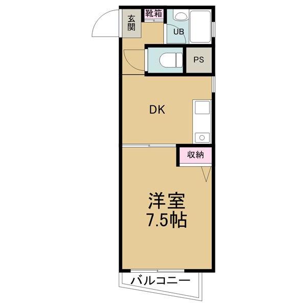 ナビオ杁中(1DK/4階)の間取り写真