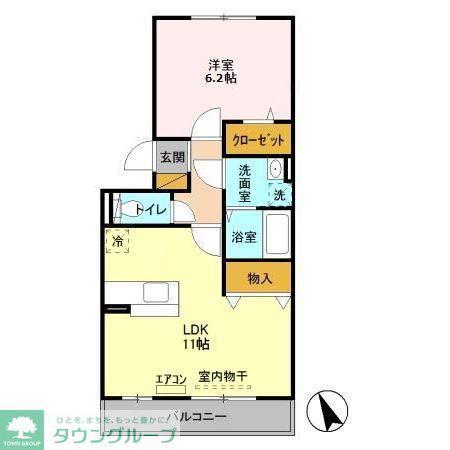 フェリーチェ ヴィータA(1LDK/3階)の間取り写真