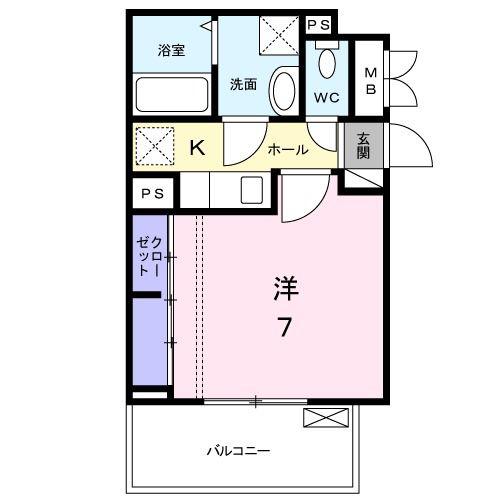 プログレスVII番館西屋敷(1K/2階)の間取り写真