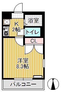 レオパレス となみ(1K/2階)の間取り写真