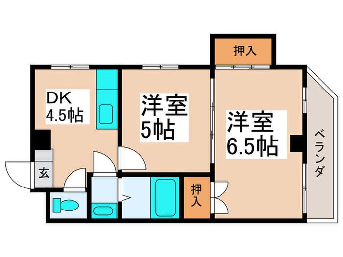 プランドール上田(2DK/4階)の間取り写真