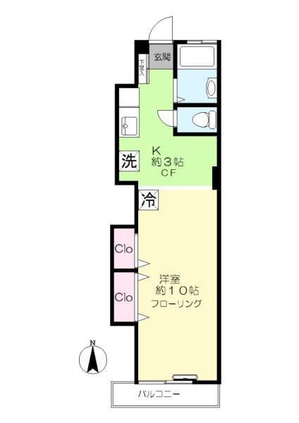正和コーポ(1K/4階)の間取り写真