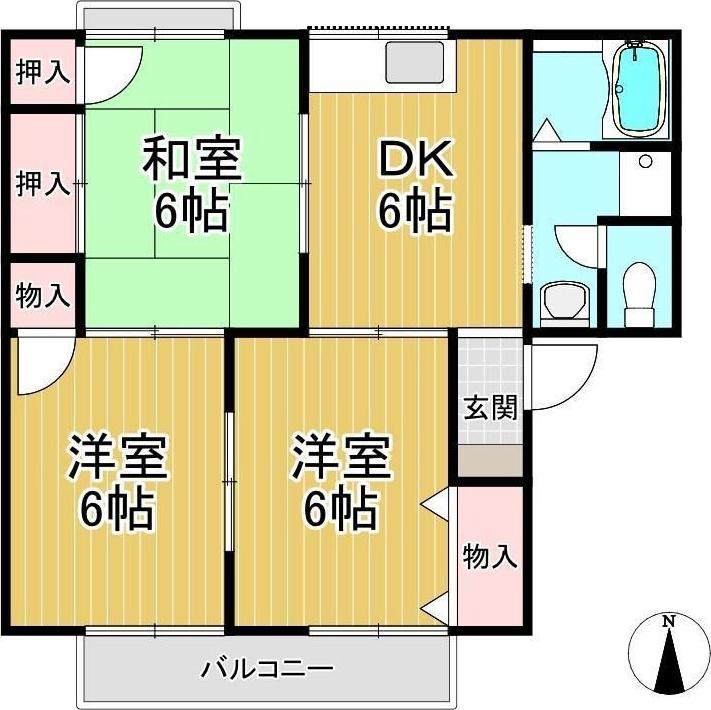 ネオ松ヶ本(3DK/2階)の間取り写真