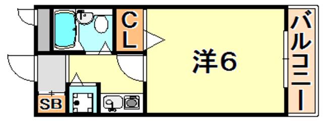 ヴェルドール垂水(1K/3階)の間取り写真