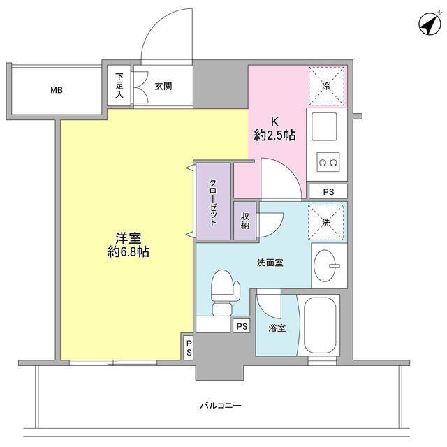 スタイリオ中延駅前(ワンルーム/5階)の間取り写真