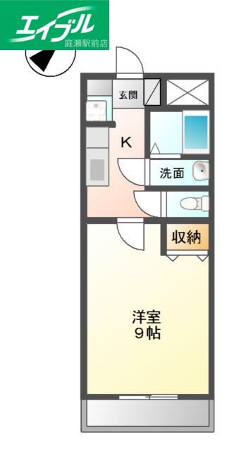 エポックハシマ II(1K/1階)の間取り写真