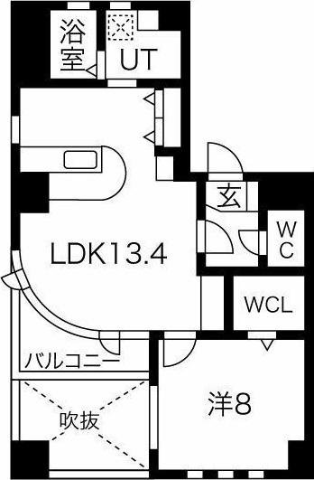 プライムヒルズ(1LDK/8階)の間取り写真