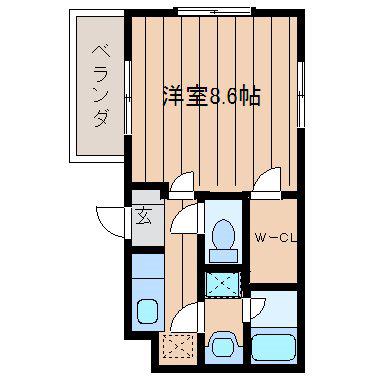 グランディール(1K/3階)の間取り写真